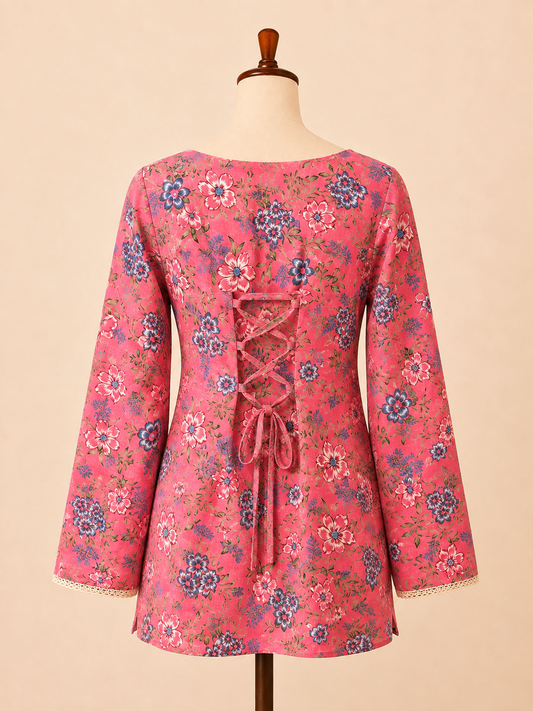 Rose Garden Corset-Back Short Kurti