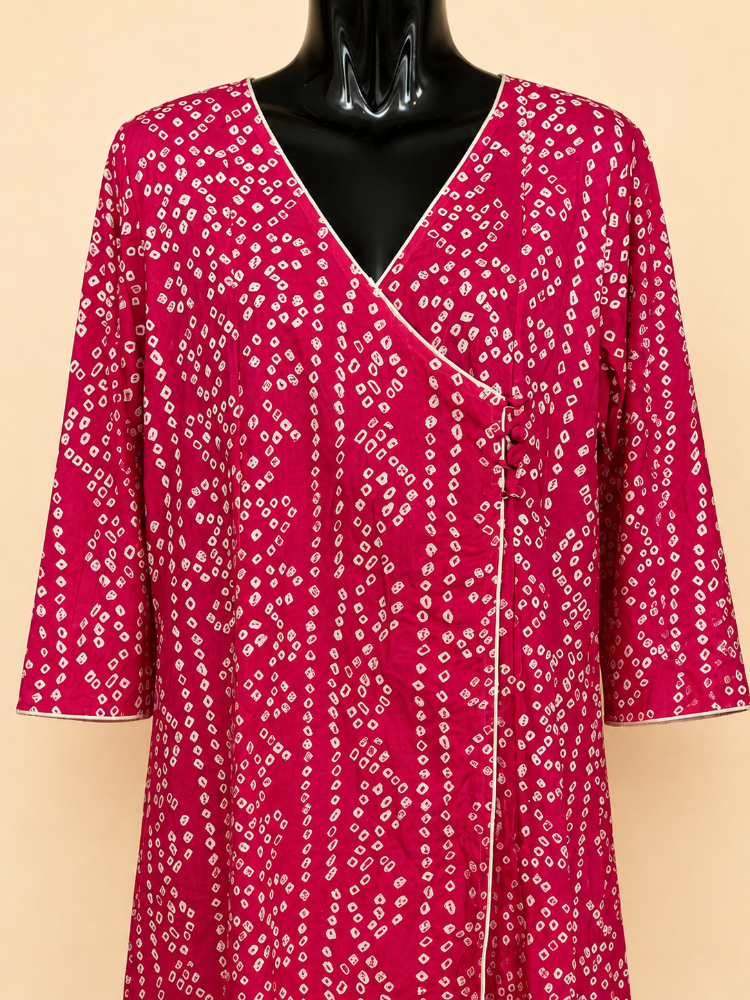 Rani Bandhani Wrap Kurti – Fuchsia Pink