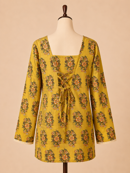 Golden Marigold Corset Back