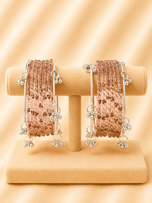 Blush Bloom Glass Bangle Set