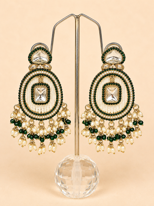 Meher Emerald Statement Earrings