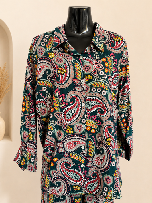 Emerald Paisley 2-Piece Co-ord Set