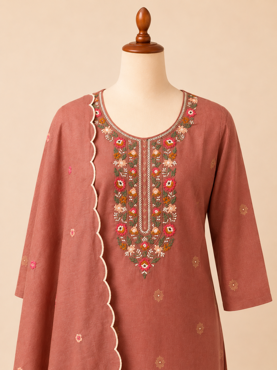Meher Floral Embroidered Three-Piece Set