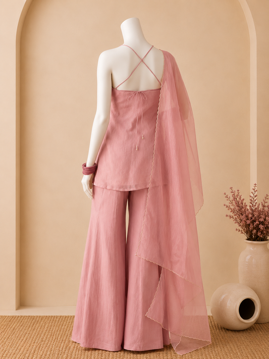 Blush Pearl Embellished Three-Piece Set