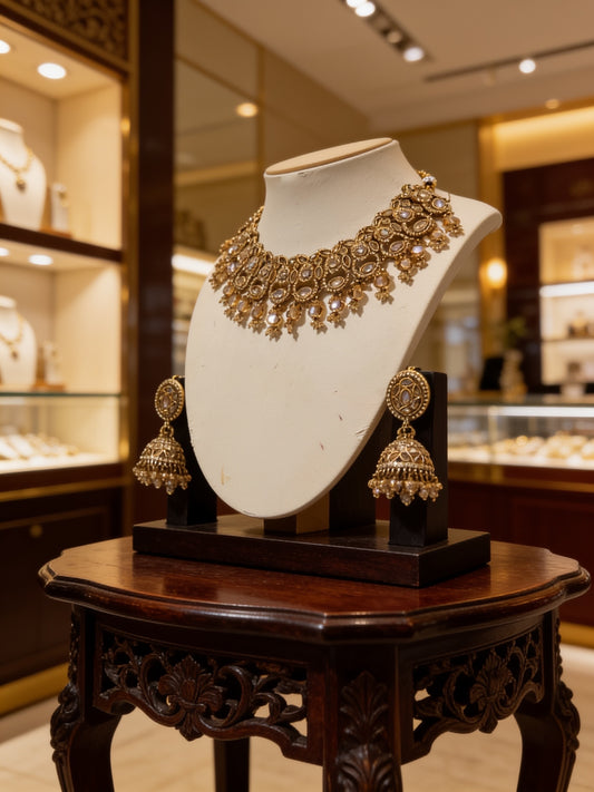 Champagne Cascade Jhumka Set