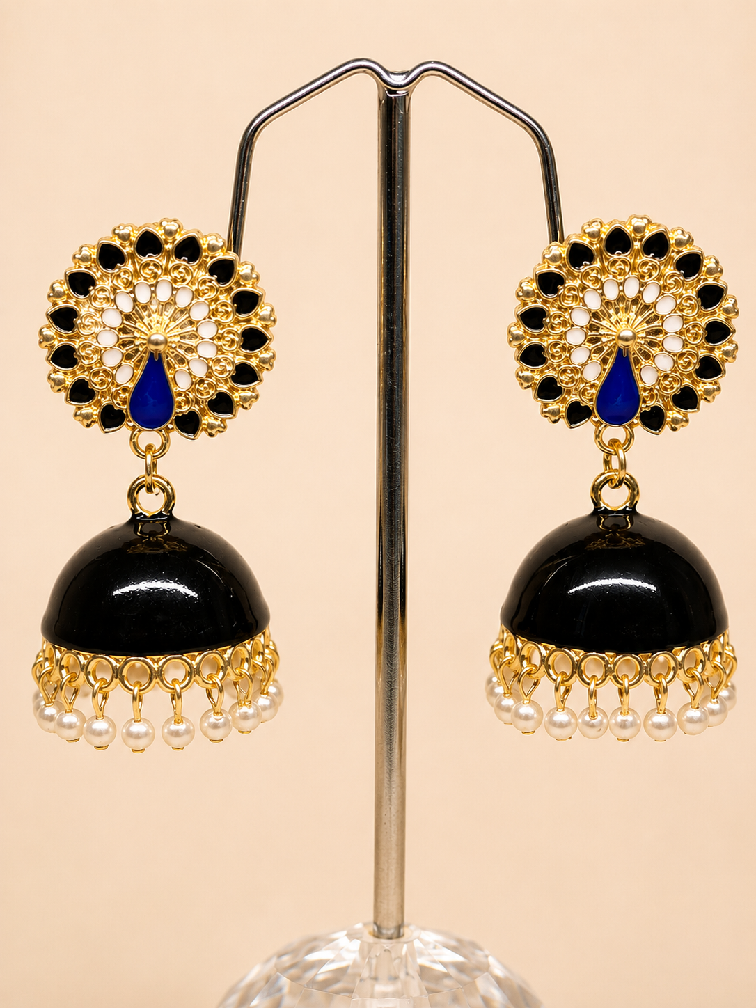 Morni Meenakari Jhumkas