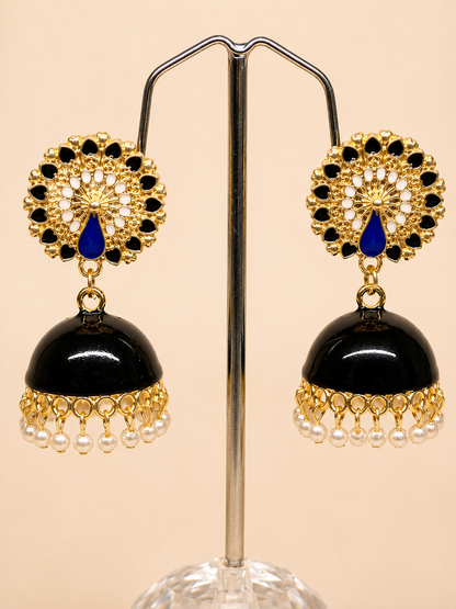 Morni Meenakari Jhumkas