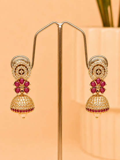 Rani Ruby Sparkle Jhumkas