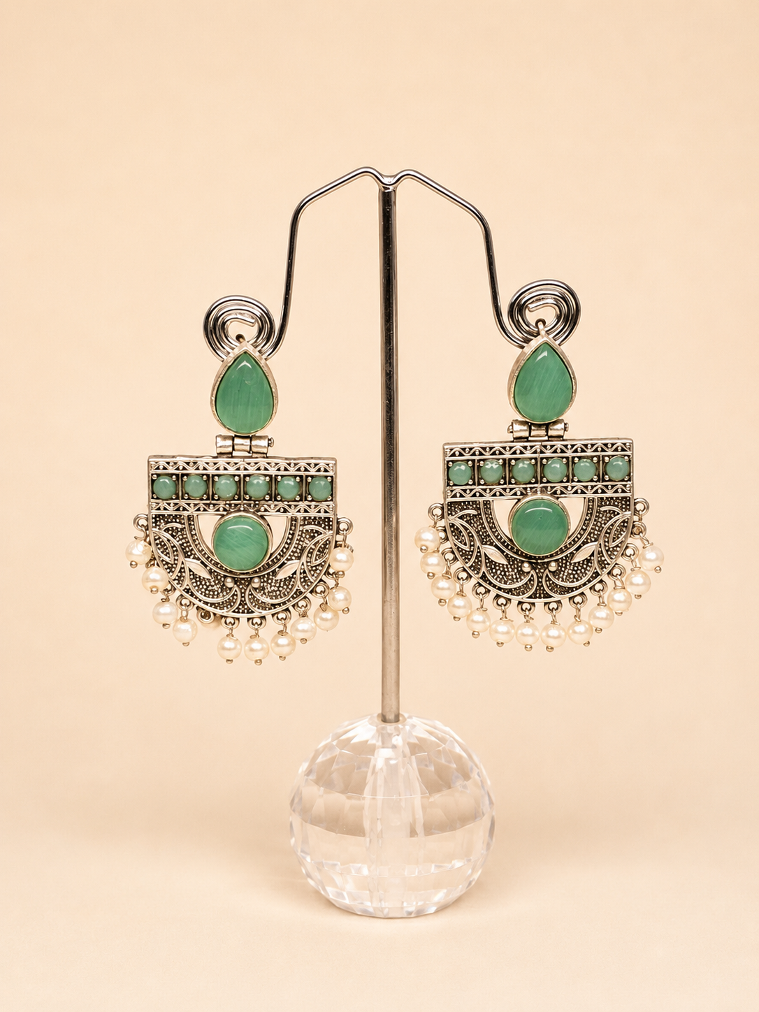 Mint Noor Statement Earrings