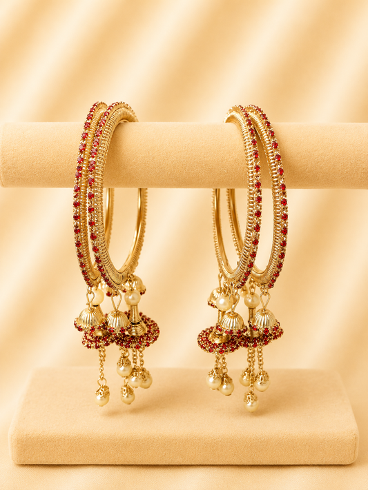 Ruby Jhumki Kada Set