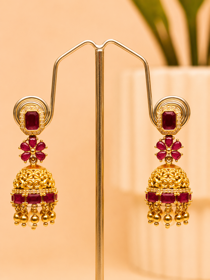 Ruby Maharani Jhumkas