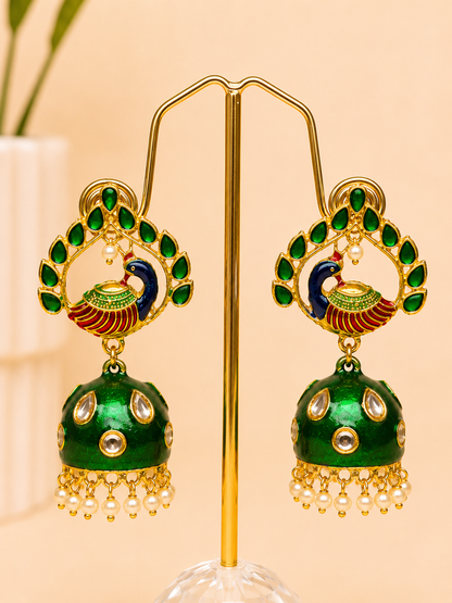 Mayura Meenakari Jhumkas