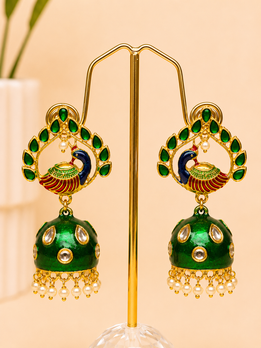 Mayura Meenakari Jhumkas
