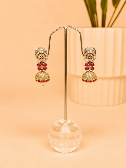 Rani Ruby Sparkle Jhumkas