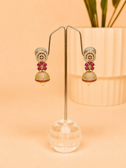 Rani Ruby Sparkle Jhumkas
