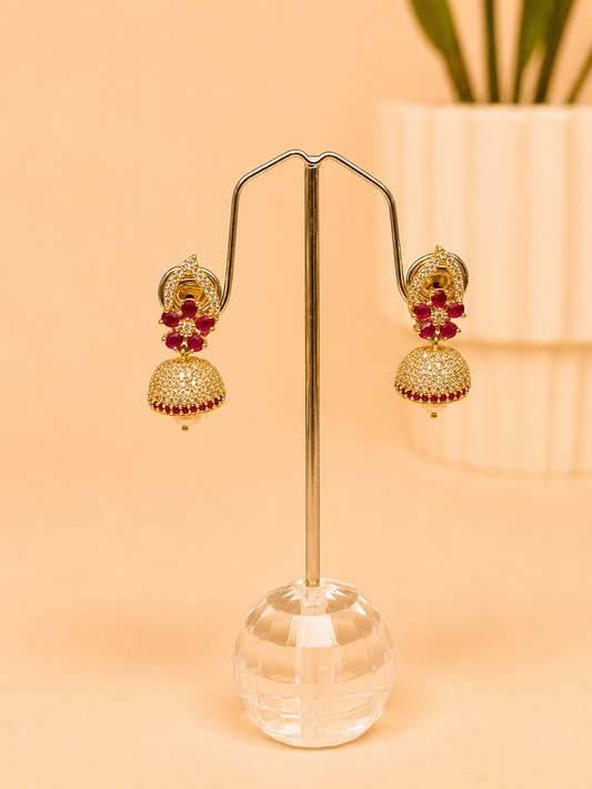 Ruby Sitara Jhumkas