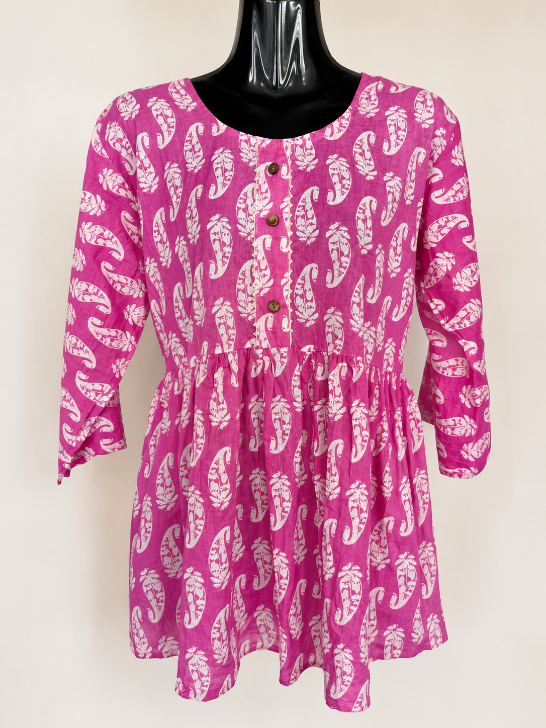Jaipuri Angrakha Short Kurta – Purple