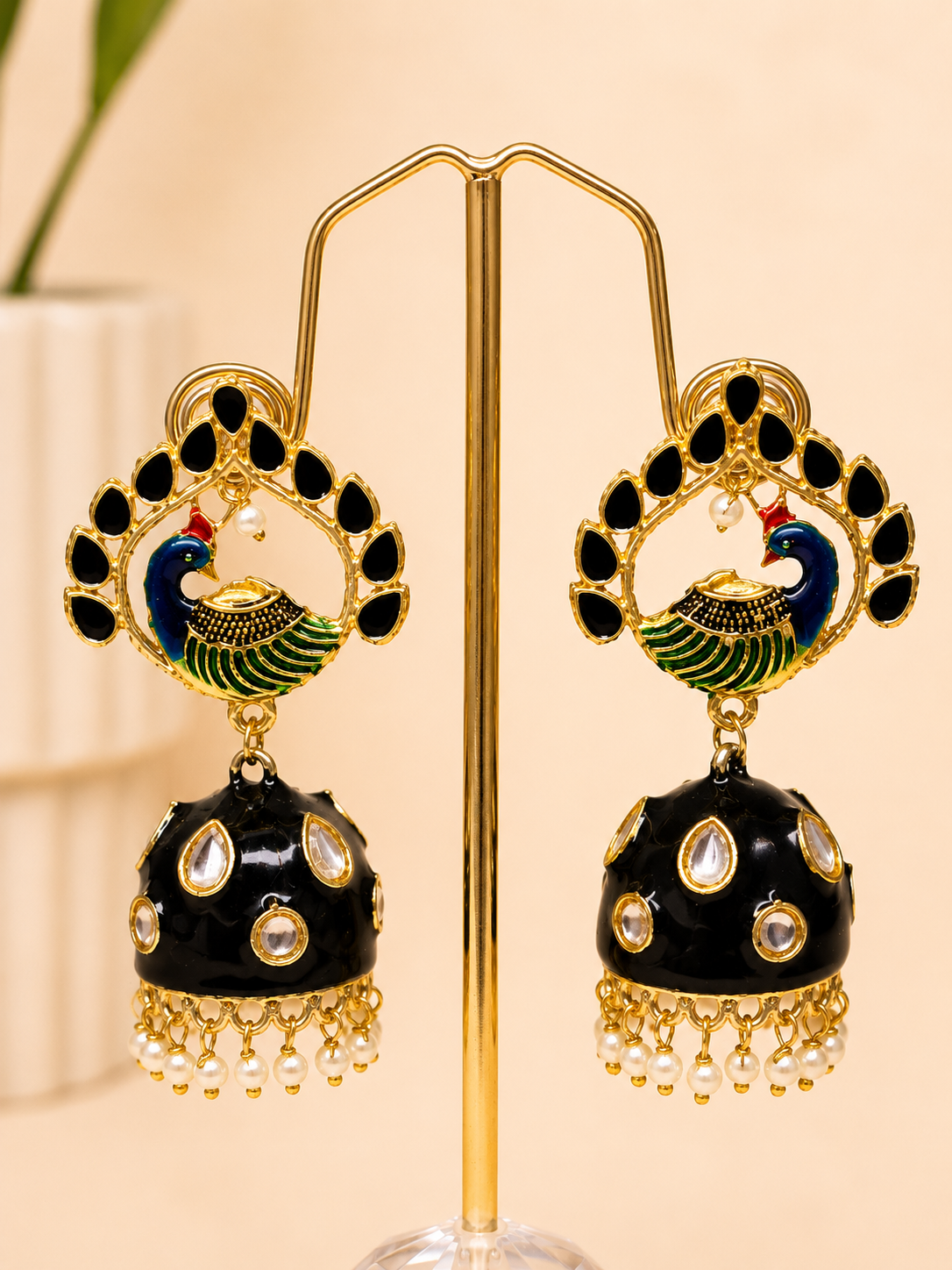 Mayura Meenakari Jhumkas
