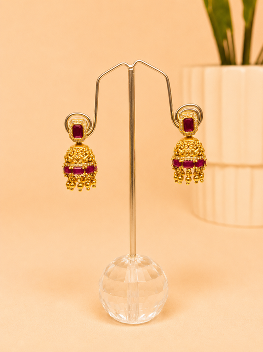 Ruby Maharani Jhumkas