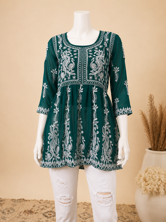 Meadow Embroidered Short Kurti