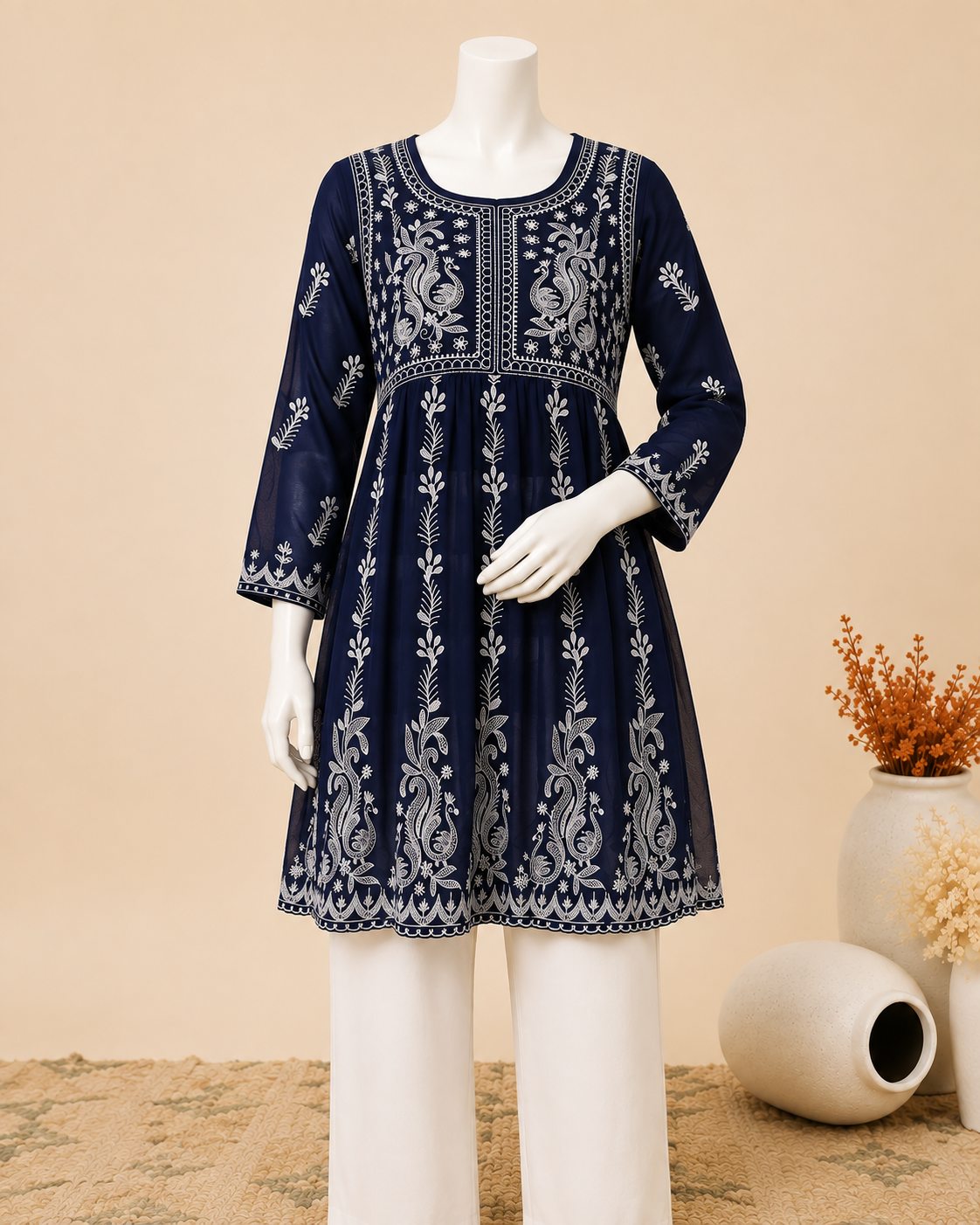 Meadow Embroidered Short Kurti