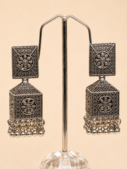 Ruhani Oxidised Jhumkas