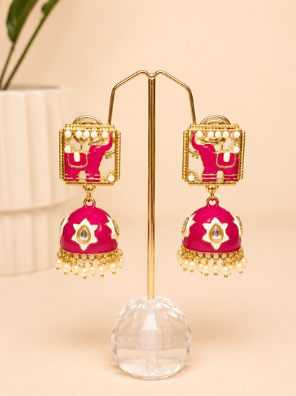 Gajra Meenakari Jhumkas