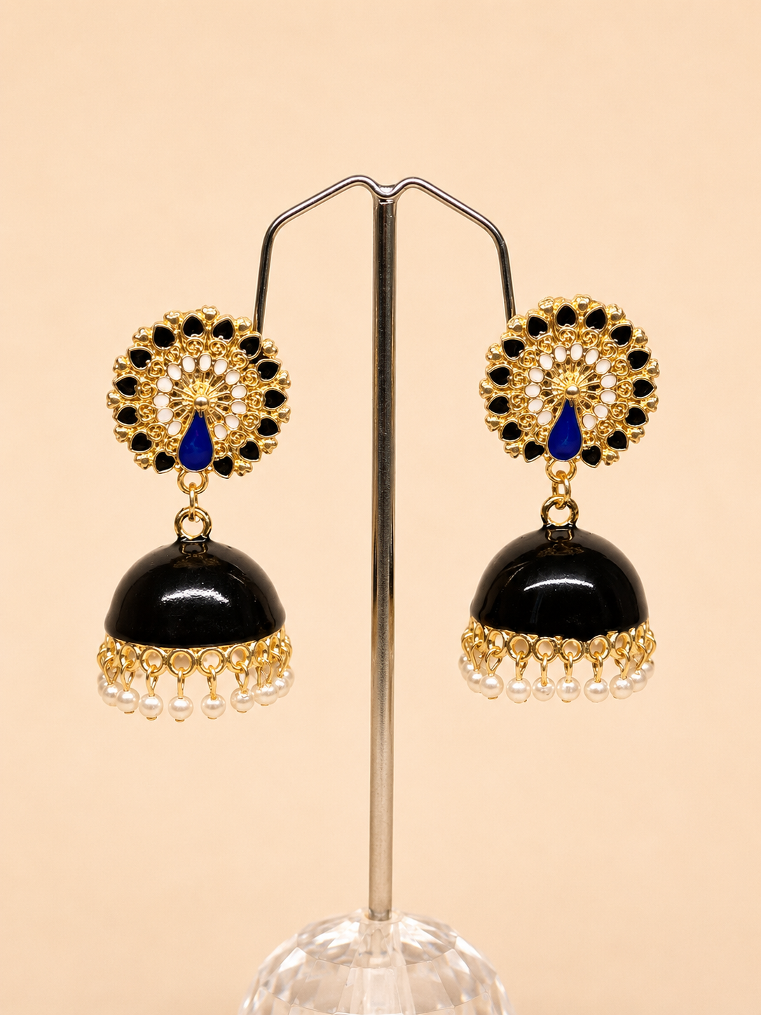 Morni Meenakari Jhumkas