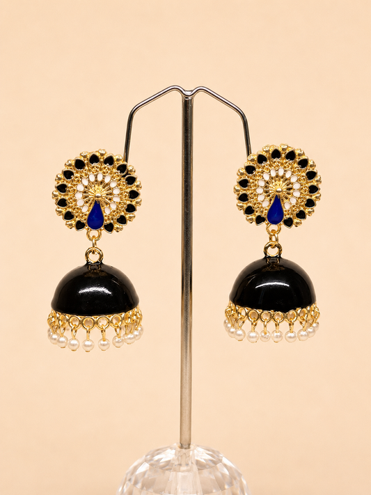 Morni Meenakari Jhumkas