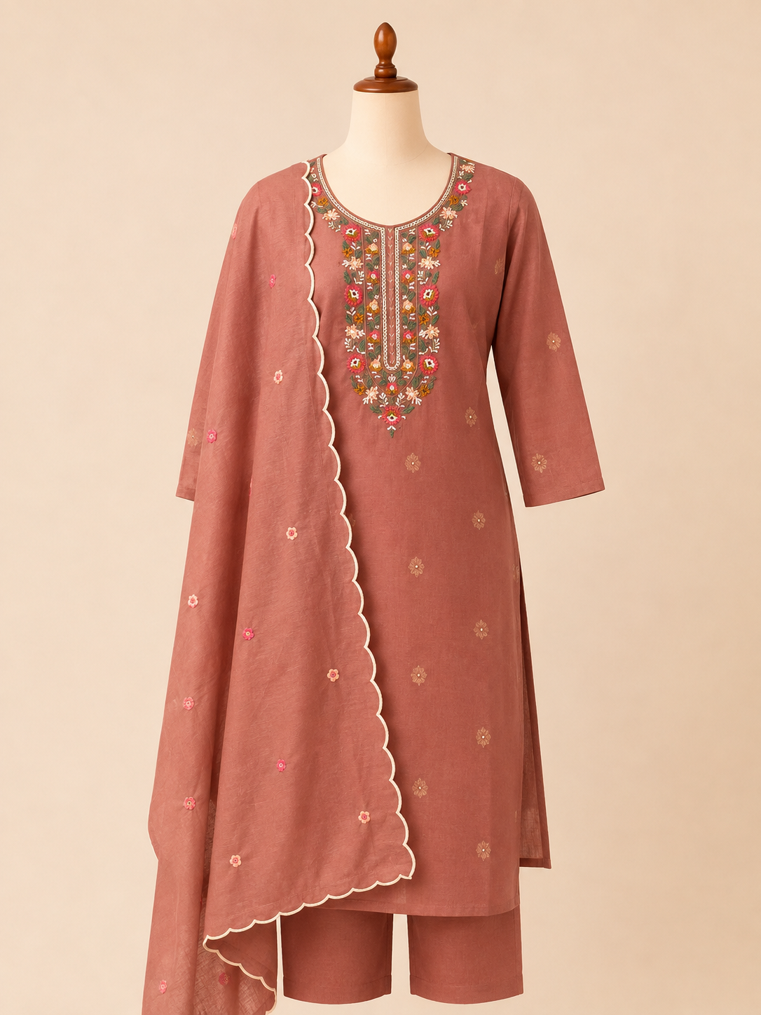 Meher Floral Embroidered Three-Piece Set
