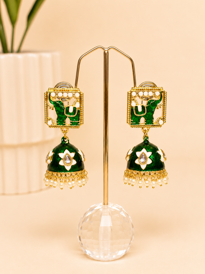 Gajra Meenakari Jhumkas