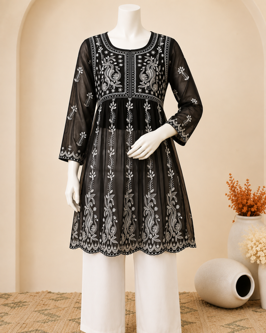Meadow Embroidered Short Kurti