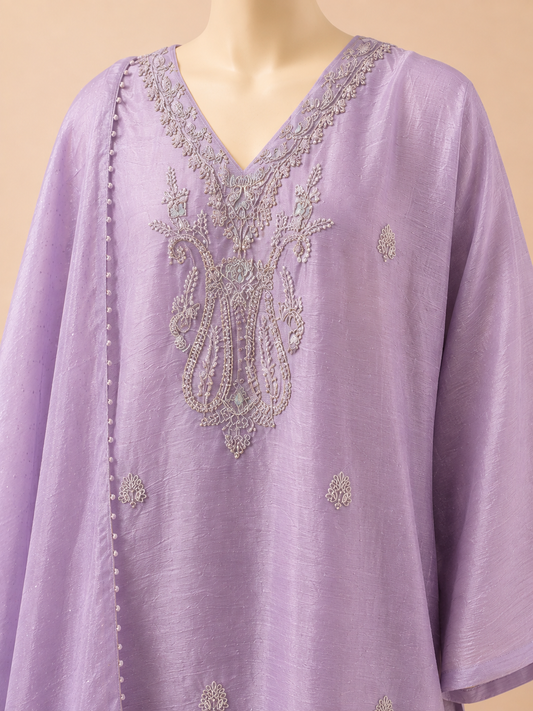 Lilac Embroidered Three-Piece Set