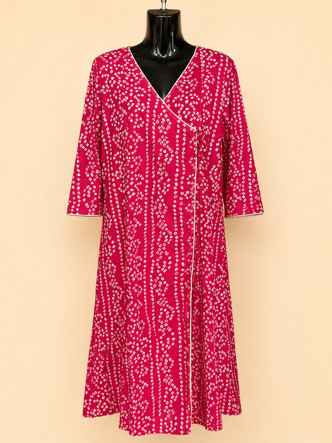 Rani Bandhani Wrap Kurti – Fuchsia Pink