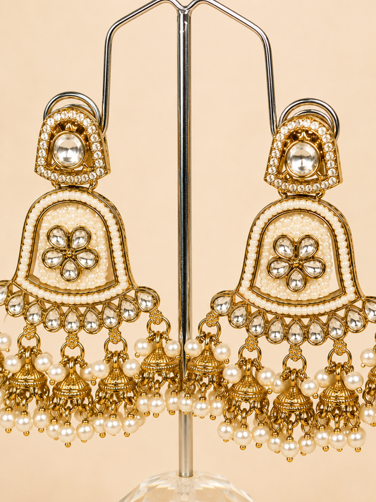 Ivory Rani Jhumka Earrings