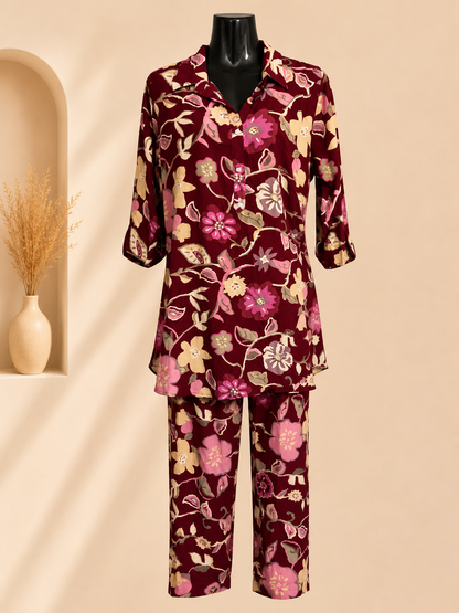 Crimson Garden 2-Piece Co-ord Set