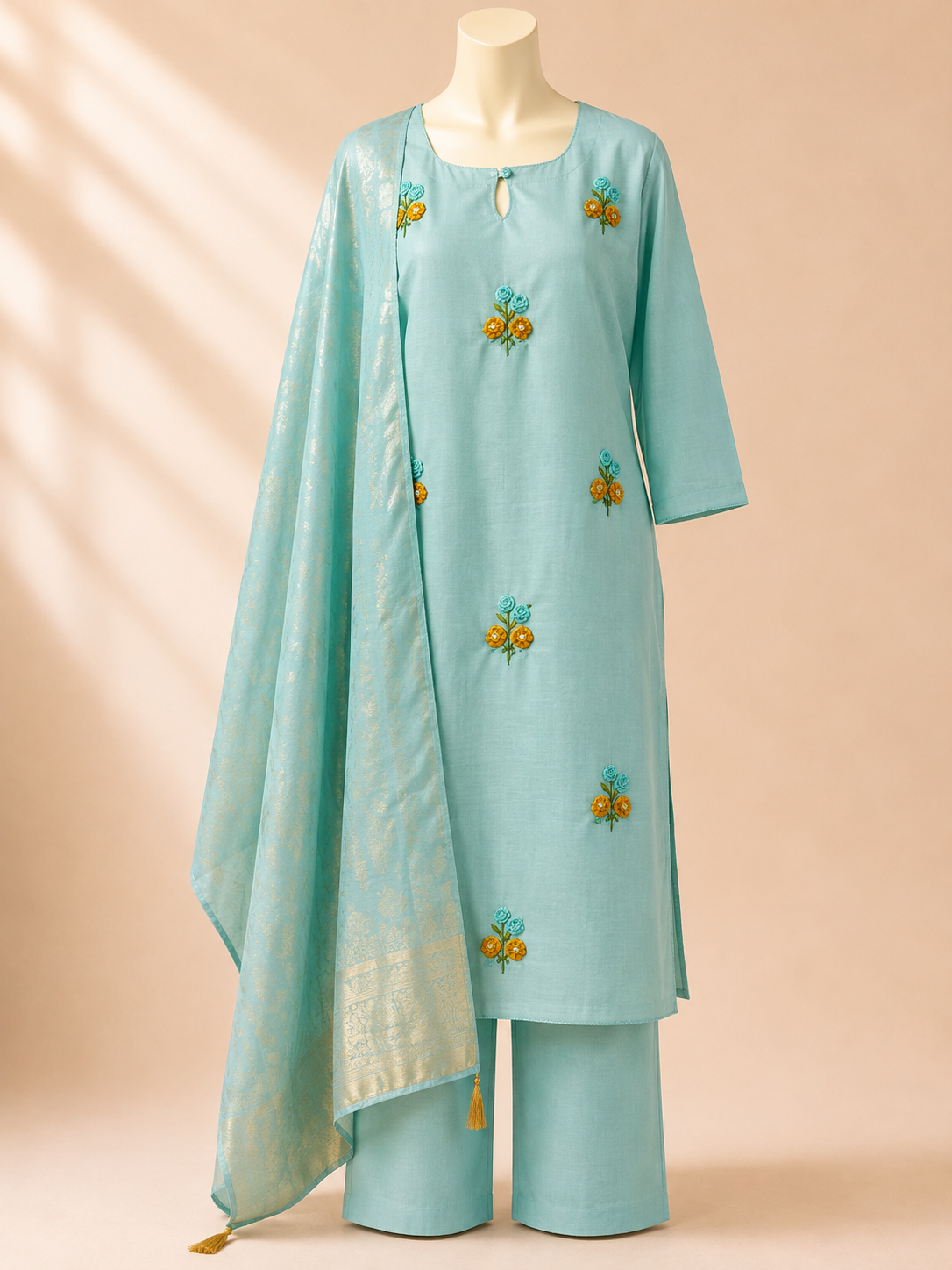 Seafoam Blossom Three-Piece Set