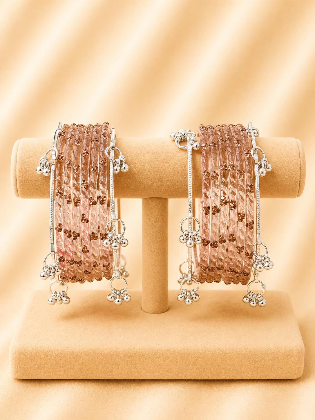 Blush Bloom Glass Bangle Set