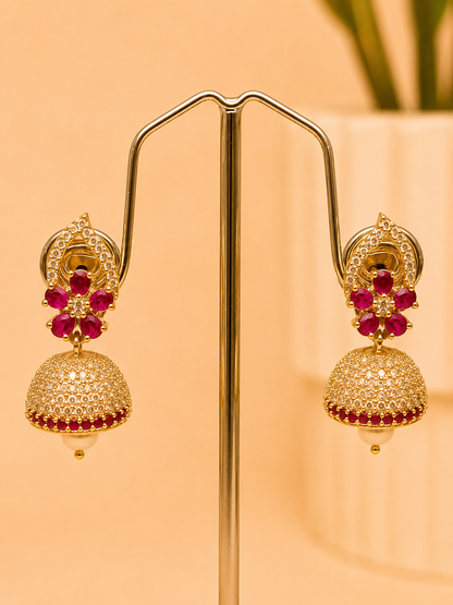 Ruby Sitara Jhumkas