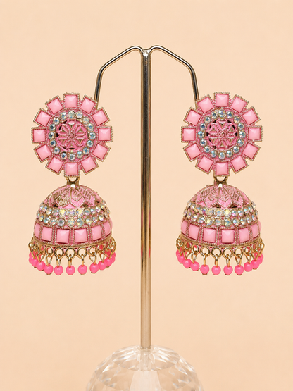 Gulabi Noor Statement Jhumkas