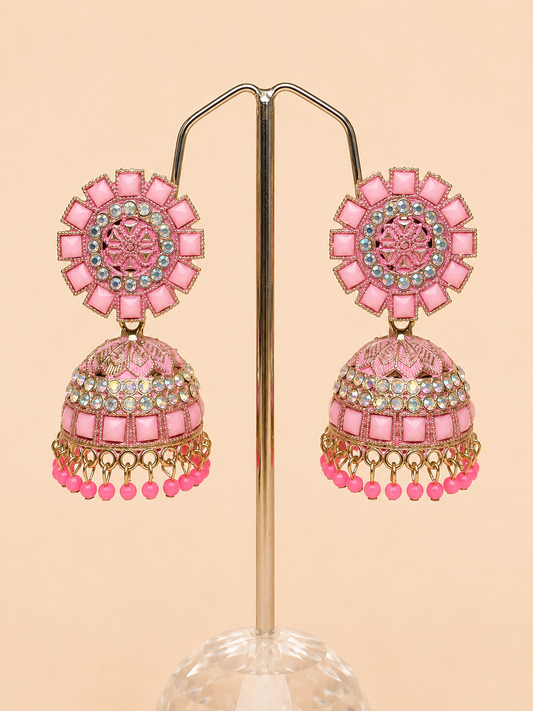 Gulabi Noor Statement Jhumkas