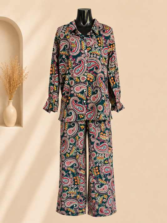 Emerald Paisley 2-Piece Co-ord Set