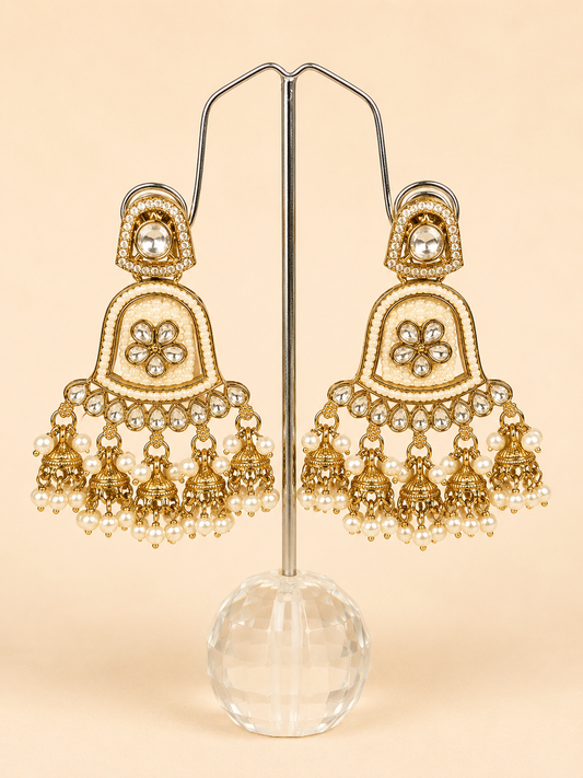 Ivory Rani Jhumka Earrings
