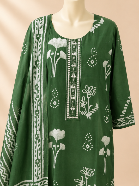 Forest Bloom Printed Three-Piece Set