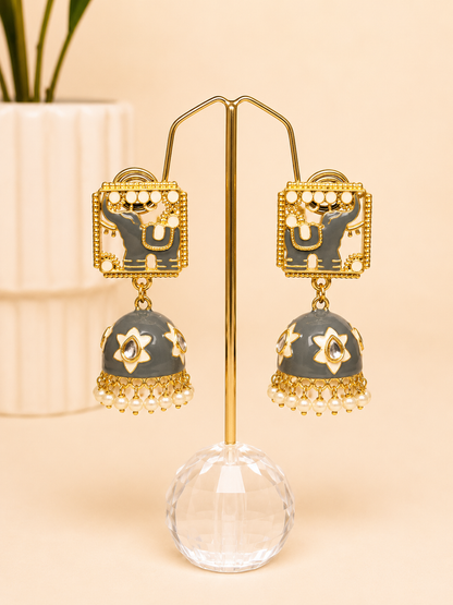 Gajra Meenakari Jhumkas