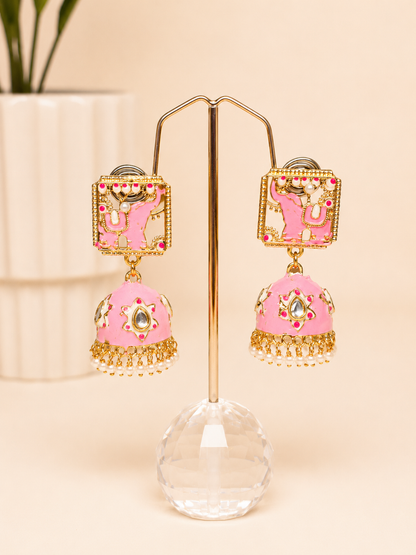 Gajra Meenakari Jhumkas