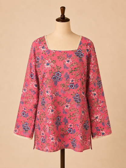 Rose Garden Corset-Back Short Kurti