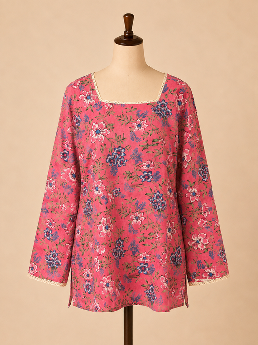 Rose Garden Corset-Back Short Kurti