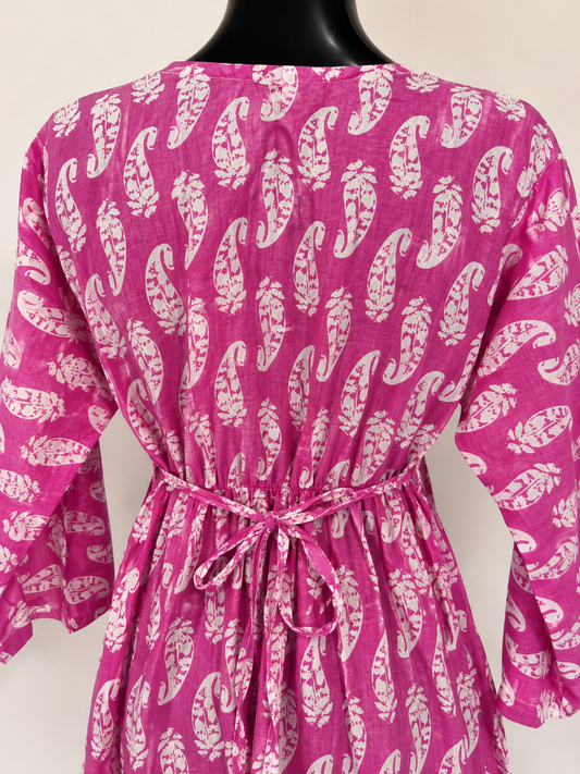 Jaipuri Angrakha Short Kurta – Purple