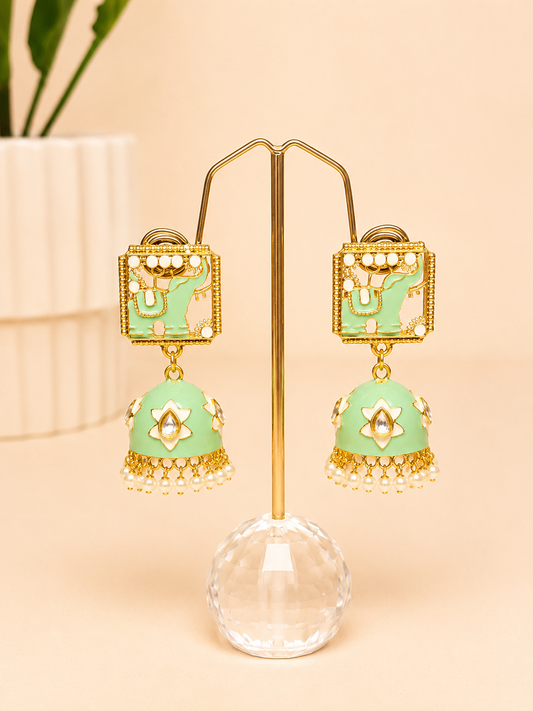 Gajra Meenakari Jhumkas